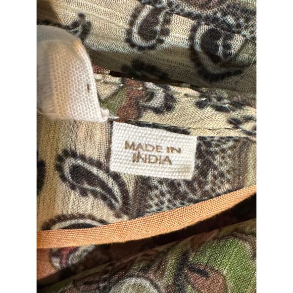 Anthropologie Let Me Be Peasant Blouse With Tassel Accent Muted Colors Size 6 - Picture 6 of 9